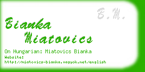 bianka miatovics business card